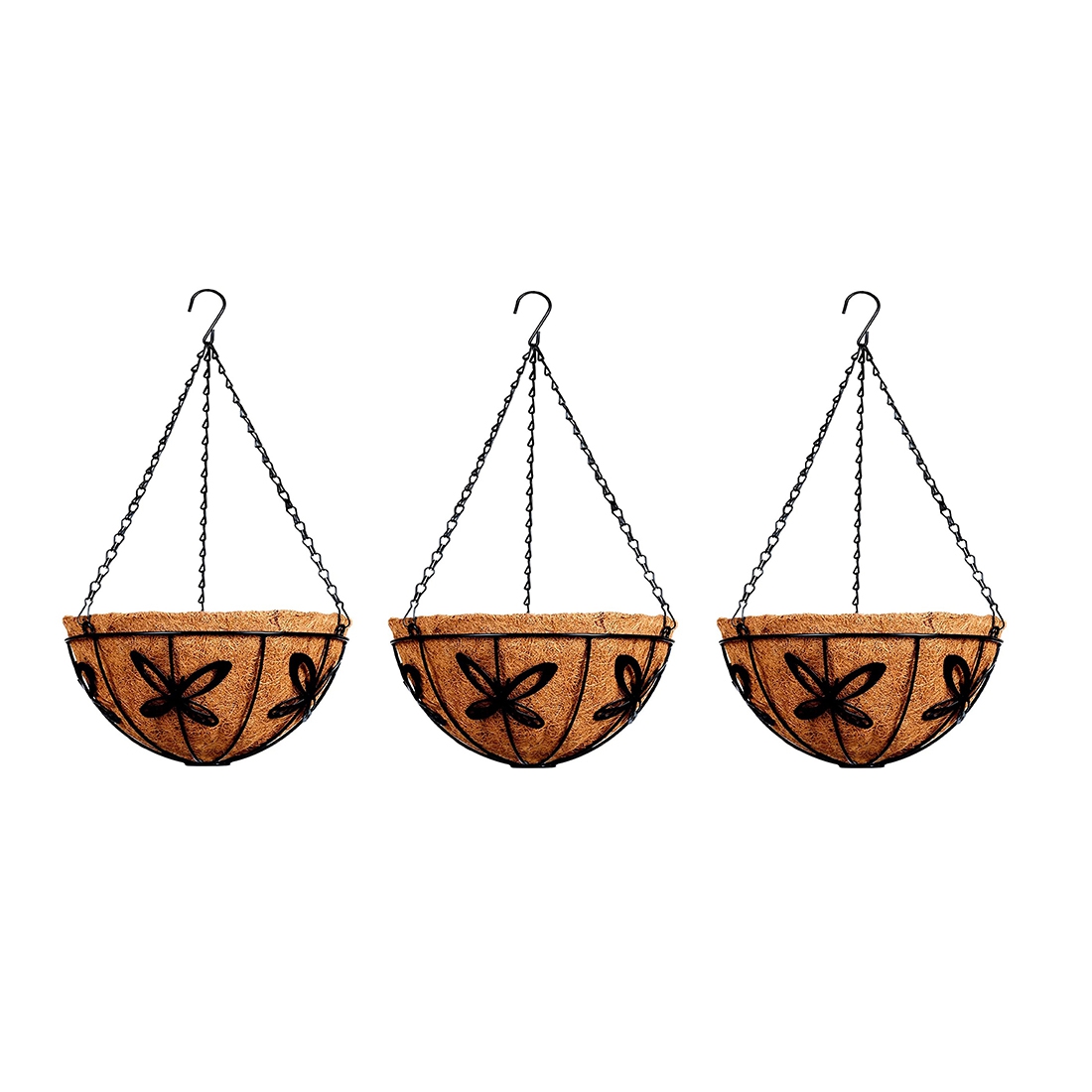 3 Pack 12 Inch Hanging Plant Pots,Outdoor Hanging Plant Stand Planter