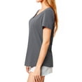 thumbnail image 6 of Nlife Women Criss Cross V Neck Short Sleeve Solid Color T-shirt, 6 of 7