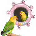 thumbnail image 1 of Birdcage Mirror Toy: Rotating, Sound-Emitting Roller Toy for Budgerigars—A Colorful, Interactive Beak-Grinding and Training Toy Suitable for Canaries, Lovebirds, Conures, and Cockatiels.,Pink, 1 of 5