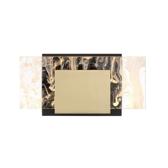 Kasha 1 - Light Black And Brass Multi Color Contemporary / Glam - LED Acrylic And Metal Wall Sconce