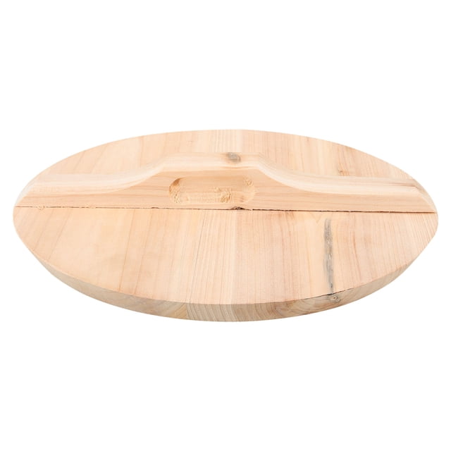 ORDDIART Natural Wood Wok Lid with Handle Steam Retention for Cooking 1Pack