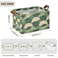 thumbnail image 7 of Yayeee Foldable Storage Basket for Shelves with Handles Waterproof Cloth Bins, Green Abstract Shapes, 7 of 7