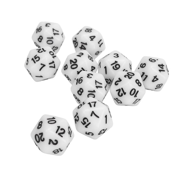 Juego De Dados Poliédricos De 10 Piezas, Dados De Plástico Ligeros De 20 Caras Para Juegos De Mesa De Rol
