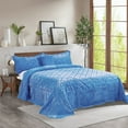 thumbnail image 3 of Home Soft Things 4 Piece Tatami Quilted Faux Fur Bedspread - Palace Blue - Oversize King (120" x 120"), 3 of 7