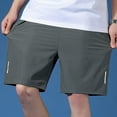 thumbnail image 3 of YUGYXL Thin Lightweight Cargo Pants for Men Plus Size Loose Sport Shorts Drawstring Stretch Waist Beach Shorts with Zipper Pockets Gray XXXXL, 3 of 5