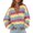 Yellow, variant on Women's Wave Stripe Knit Cardigan Color Block V Neck Heart Button Long Sleeve Knit Tops Soft Lightweight Sweater Jacket Fall Layering Coat Yellow
