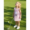 thumbnail image 4 of Argulvti Robe d'Été Débardeur pour Fillette Golf Nœud Broderie Rayé Sans Manches Col Rond Robe Ligne A, 4 of 6