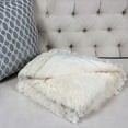 thumbnail image 4 of Homey COZY Faux Fur and Flannel Ivory White Throw Blanket, Super Soft Shaggy Fleece Fuzzy Lightweight Wool Plush Blanket for Sofa Couch Decorative Floor, 50"x60", 4 of 4