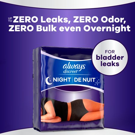 ALWAYS DISCREET NIGHT, REIMAGINED ADULT DIAPERS FOR WOMEN SIZE S/M, 48 CT​