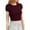 505_Red, variant on Womens Tops Women's Slim Fit Slimming Shoulder Length Short Sleeve Crop Top Crew Neck High Waisted Navel Exposed Basic Layering T-shirt GN1