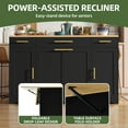 thumbnail image 3 of Uforic Kitchen Island with Drop Leaf & Wheels, Island Table with Trash Storage Cabinet, Black, 3 of 8