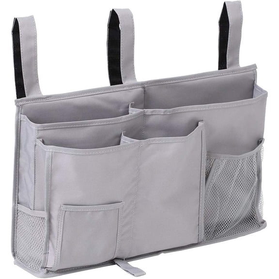 Bedside Caddy, Hanging Storage Bag Holder Bedside Organizer with 8 Pockets for Bunk Dorm Rooms and Hospital Bed Rails