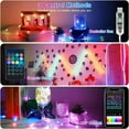 thumbnail image 3 of FZFLZDH 16Ft 50Led Multi-Modes RGB Intelligent Phantom Leather Thread Light String, Remote APP Bluetooth Control & Color Changing Twinkle Firefly Lights for Christmas Decor Bedroom Wedding Party, 3 of 7