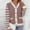Pink, variant on Amidoa Long Sleeve Women Sweater Button up Yellow Cardigan Knit Striped Winter Cardigans Cardigans for Women L