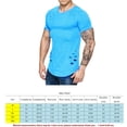 thumbnail image 5 of Camisetas de cuello redondo sueltas de color sólido rasgadas para hombre Camiseta de manga corta curvada ahuecada informal para hombre Methold FS7578-35, 5 of 5