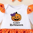 thumbnail image 6 of newwalpole My First Halloween Baby Girl Outfits Newborn 1st Halloween Dress Ruffle Romper Pumpkin Suspender Skirt 0-18 Months (Orange, 9-12 Months), 6 of 7
