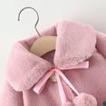 thumbnail image 5 of Lilgiuy Toddler Girls Warm Fleece Jacket Cute Strawberry Solid Color Pom Fur Warm Thick Cloak Coat for Christmas Purple, 5 of 5