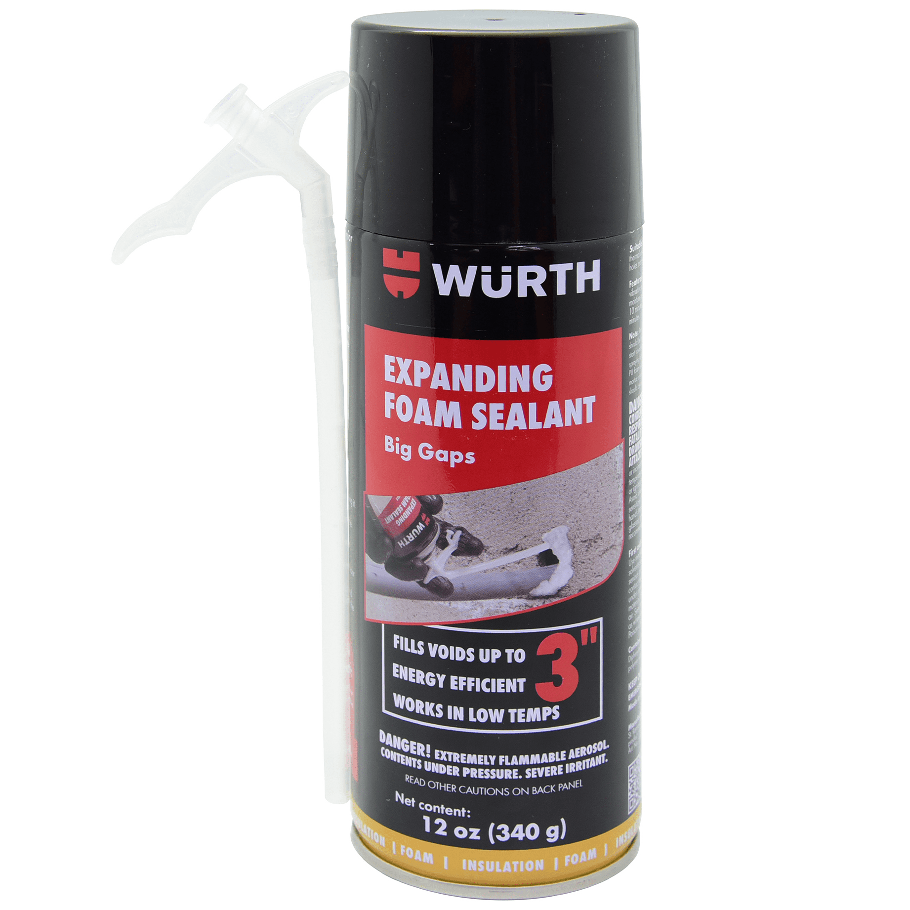 (8 pack) Würth 12oz Expanding Foam Sealant for Big Gaps up to 3 inches - Insulating Spray Foam