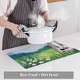 thumbnail image 6 of Placemat Set of 4 White Flowers Field Placemats for Dining Table Spring Oil Painting Washable Table Mats for Kitchen and Party Decor Indoor & Outdoor Use, 6 of 8