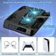 thumbnail image 2 of Soporte de carga para PS5 y PSVR2, soporte vertical con ventilador de refrigeración y estación de carga inalámbrica para dos mandos, kit de soporte para gafas VR 2, 2 of 8