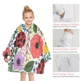 thumbnail image 6 of Pioneer Flower Floral Print Pattern Blanket Hoodies for Kids 6-13YR Oversize Wearable Blanket Hoodies for Boys Girls Teens, 6 of 7
