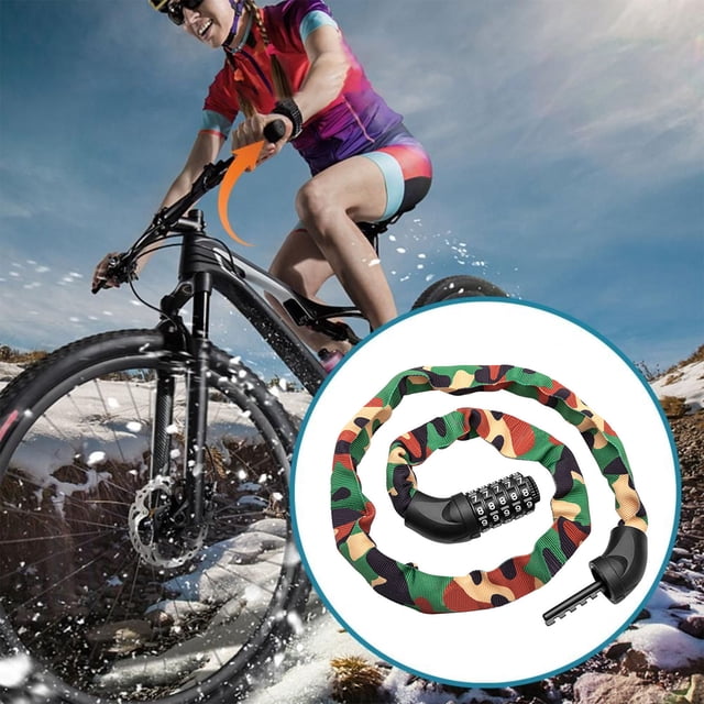 LJNYFDC Bike Lock Bike Chain Lock Sturdy Construction High Strength Wear Resistant Waterproof Alloy Steel Bicycle Password Lock