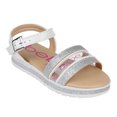 thumbnail image 2 of bebe Fashion Sparkly Flat Sandals for Girls, White (Size 1), 2 of 7