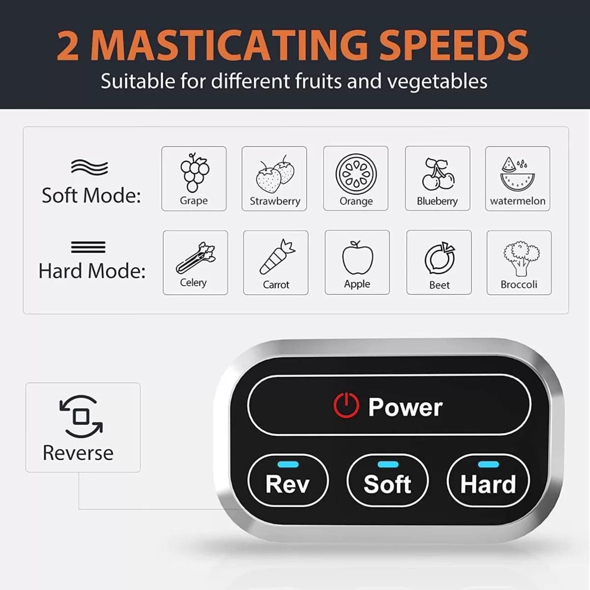 Aeitto HSJ-1521 Cold Press Masticating Juicer - Black