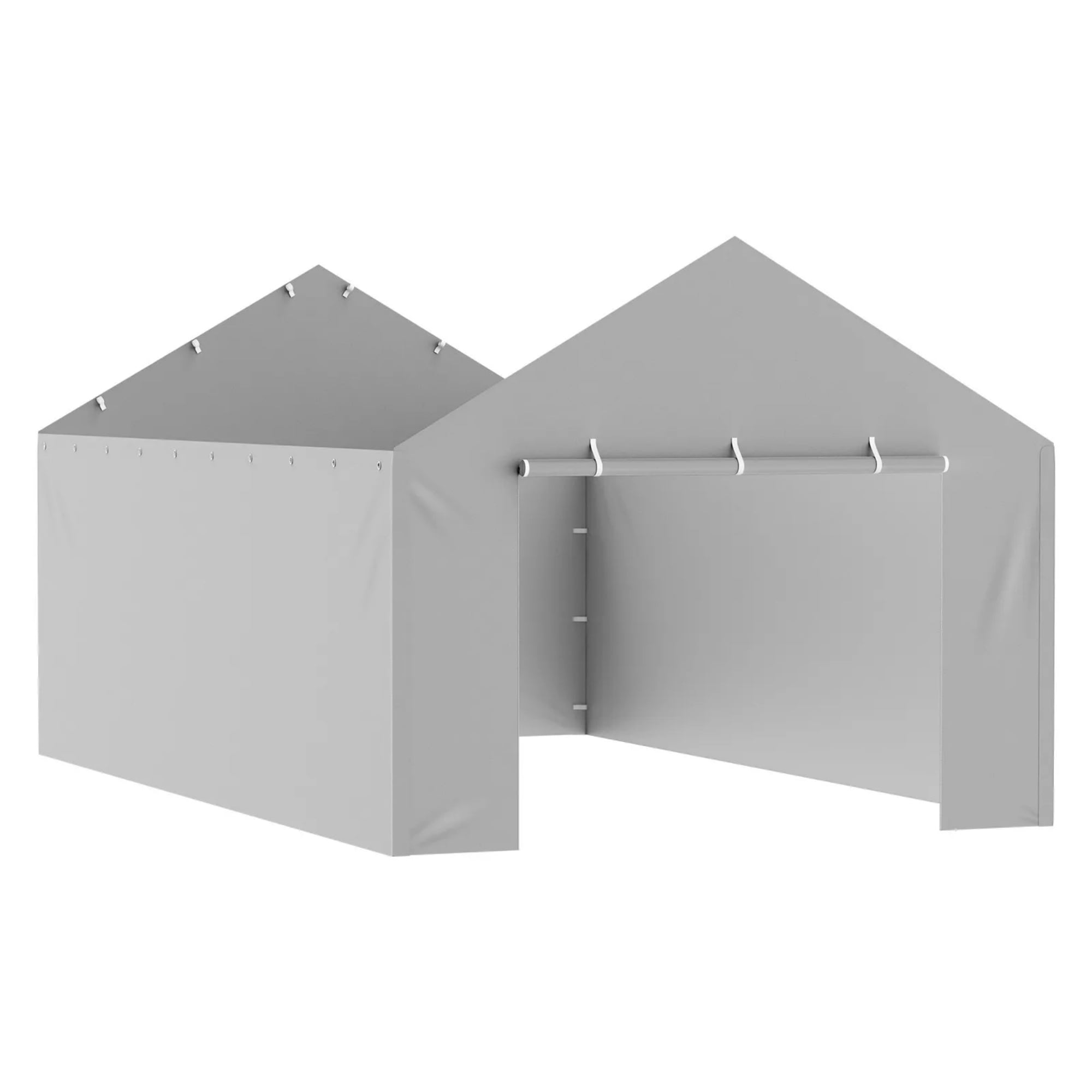 12 x 20ft Carport Replacement Side Wall, Heavy-Duty Waterproof & UV-Protected Garage Tent Tarp with Ball Bungees (Top & Frame Not Included)