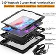 thumbnail image 3 of DuraSafe Cases iPad PRO 12.9 3 / 4 / 5 / 6 [ iPad Pro 12.9 6th 2022 5th 2021 4th 2020 3rd 2018 ] A2436 A2764 A2437 A2378 A2461 A2379 A1876 A2014 A1895 A2229 A2069 A2232 Kick Stand Rugged Case - Black, 3 of 7