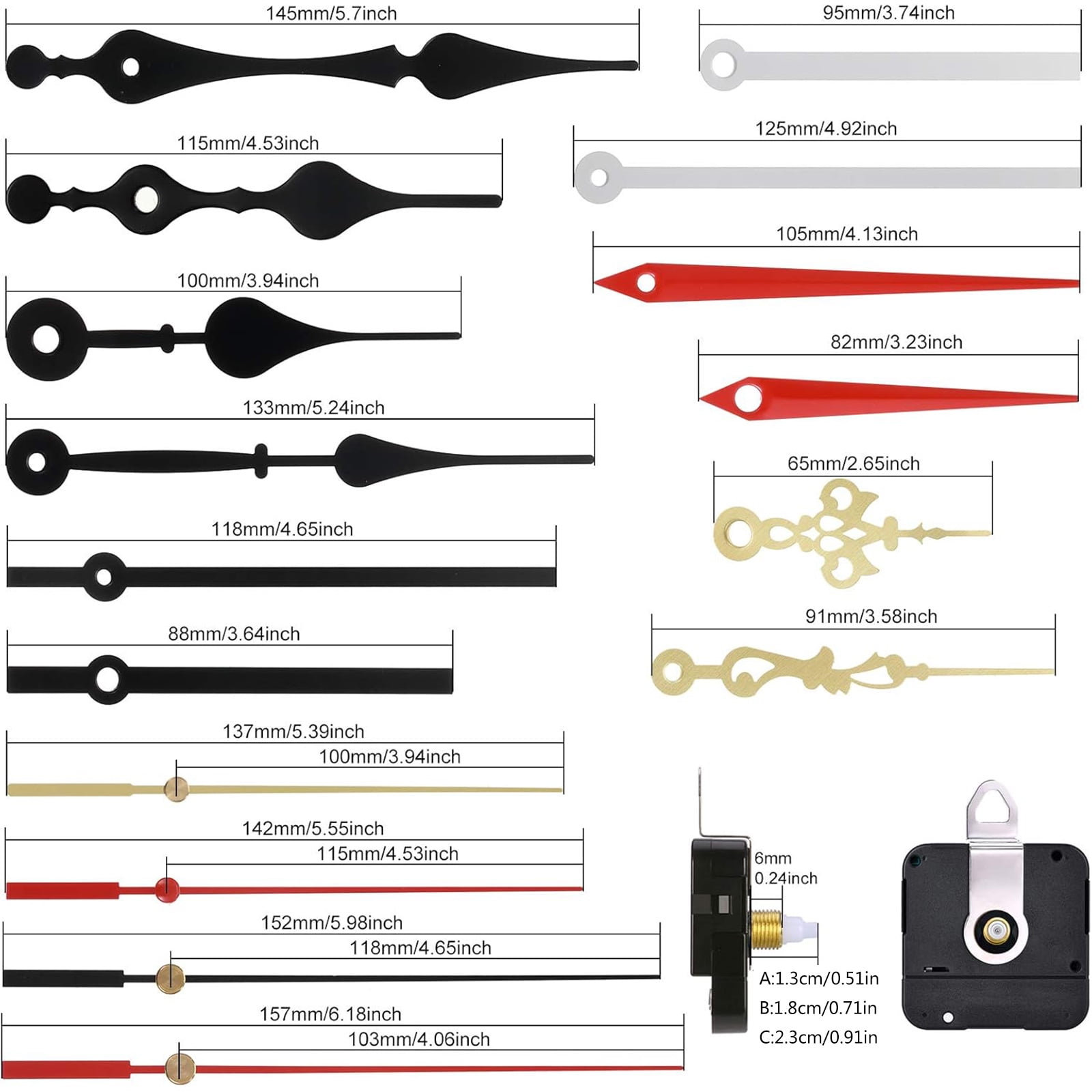 Quartzs Clock Mechanism Set,Wall Clock Mechanisms Operated Replacement,Clock Movement Parts Diys Repair Parts