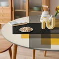 thumbnail image 6 of Beige And Black And Yellow Squares Round Table Cover Kitchen Printed Waterproof Tablecloth Elastic Edged Tablecloth Fits Party Wedding Indoor Outdoor Tables, 6 of 8