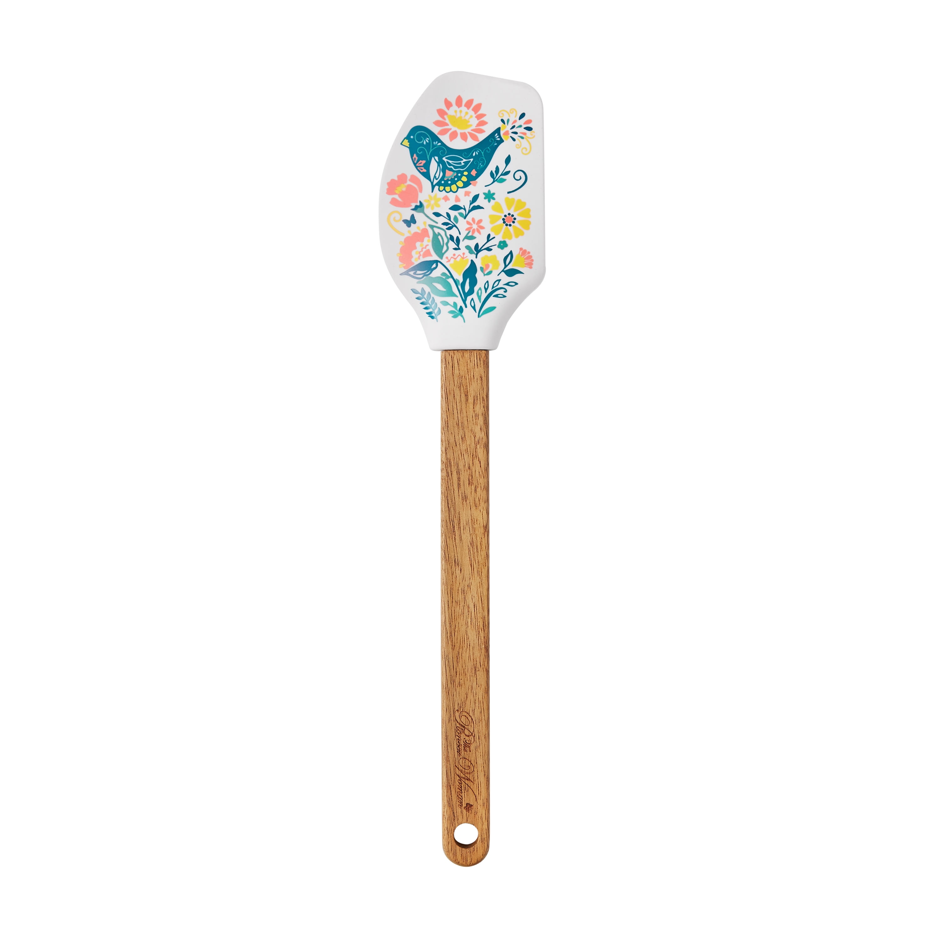 The Pioneer Woman Silicone Scraper Spatula with Acacia Handle, Mazie