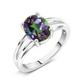 thumbnail image 2 of Gem Stone King 925 Sterling Silver Green Mystic Topaz Solitaire Engagement Ring for Women (2.30 Cttw, Oval 9X7MM, Gemstone Birthstone, Available in Size 5, 6, 7, 8, 9), 2 of 4
