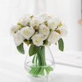 thumbnail image 2 of 2 bunches of artificial roses, 12 decorative bouquets, suitable for home office parties, brides and wedding decorations (white), 2 of 7