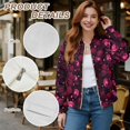 thumbnail image 6 of DISNIMO Valentine's Day Sweatshirts for Women Skull Rose Printed Outerwear Jacket Zip Up Coat Lightweight Sweatshirts with Pockets, 2XL, 6 of 7