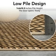 thumbnail image 4 of HOMERRY Braided Print Neutral Solid Non Slip Area Rug 8' x 10' for Living Room Washable Indoor Carpet, Brown, 4 of 7