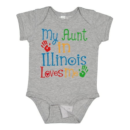 

Inktastic My Aunt in Illinois Loves Me Boys or Girls Baby Bodysuit
