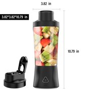 Portable Blender, 6000mAh Portable Juicer with USB Rechargeable for Shakes and Smoothies, BPA Free 24 oz Juicer Cup with 6 Blades and Lid, 360W Self Cleaning Personal Blender for Home/Office/Travel