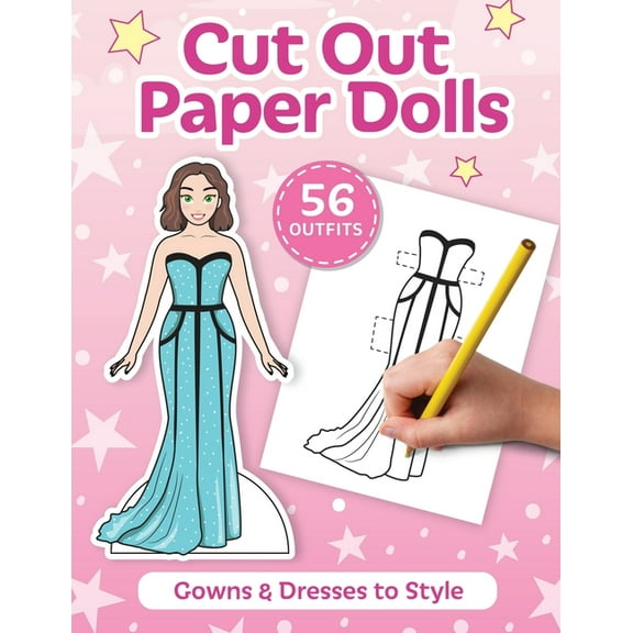 Fashion Paper Dolls Cut Out Paper Dolls: 56 Gowns and Dresses Coloring Book, Book 8, (Paperback)