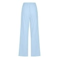 thumbnail image 5 of Sevevn Fashion Womens Casual Color Elastic Loose Pants Straight Wide Leg Trousers With Pocket Sales Today Clearance Light Blue L, 5 of 6