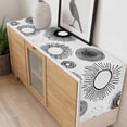 thumbnail image 4 of Geometric Black Table Runner - 90 Inch Long, Kitchen Dining Table Runner Dresser Scarves, Abstract Grey White Boho Circle Dot Farmhouse Decor for Coffee Tables Wedding Party Banquet, 4 of 8