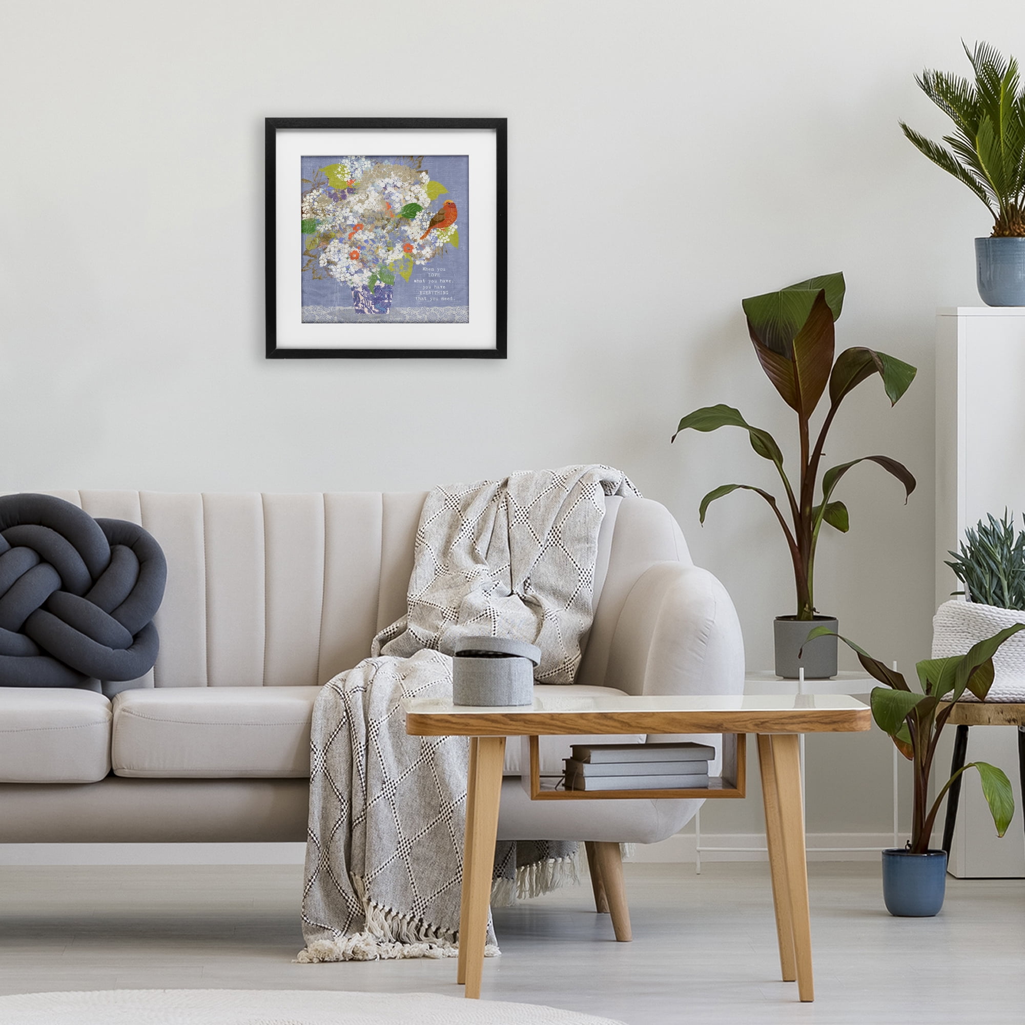Stupell Industries Floral Inspiration On Love Black Framed Print Under Glass, design by Suzanne Nicoll