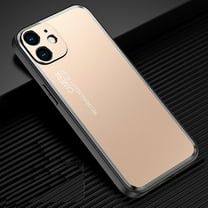 Dteck for iPhone 11 Case Aluminum Alloy Backplane TPU Shockproof Bumper Protective Case with Metal Camera Protector for iPhone 11, Gold