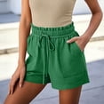 thumbnail image 4 of Womens Shorts Summer Casual Loose Elastic Waist Drawstring Comfy Lightweight Beach Shorts with Pockets, 4 of 8