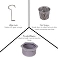 thumbnail image 4 of Stainless Steel 4 in. Square Shower Drain, Geometric Square Grate, 304 Stainless Steel, Debris Basket Included, 4 of 11