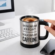 Self -Stirring Automatic Coffee Mug 11oz Capacity, Self Stirring Mug with Temperature Control & Push button operates, stainless steel coffee cup with 2 “AAA” Batteries (Not Included) Heating Mug