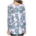 thumbnail image 6 of Aoochasliy Womens Tops Long Sleeve Shirts Spring Fall Ladies Casual Floral Printed V-Neck Loose T-Shirt Blouse Tops, 6 of 6