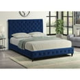 thumbnail image 3 of Ashley Tufted Velvet Fabric King Platform Bed in Blue, 3 of 3
