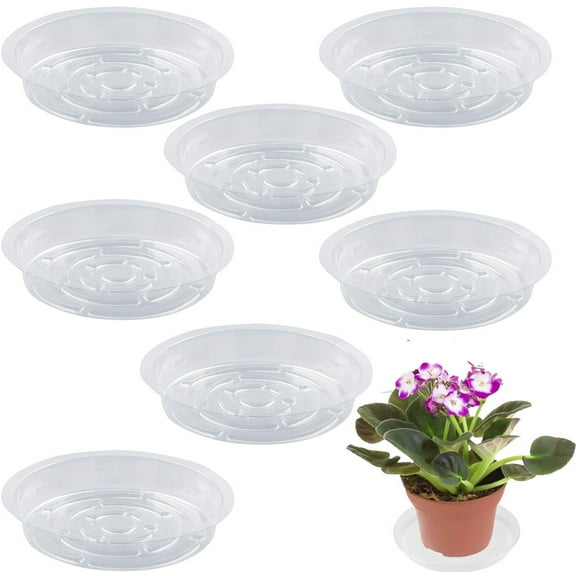 6 inch Clear Plant Saucer,Bexikou 20 Pack Round Flower Plant Pot Saucer Plant Drip Trays,Plastic Flower Pot Saucers,Plastic Plant Drip Trays for Indoor Outdoor Plants Garden